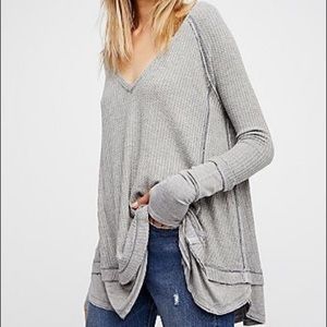 Free People Laguna Thermal V Neck Top